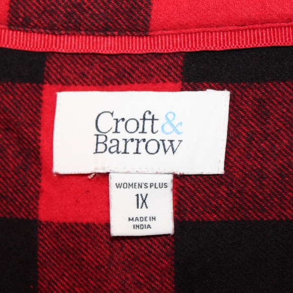 Croft & Barrow Buffalo plaid flannel shirt (women’s 1X) (NWT) - Picture 7 of 10